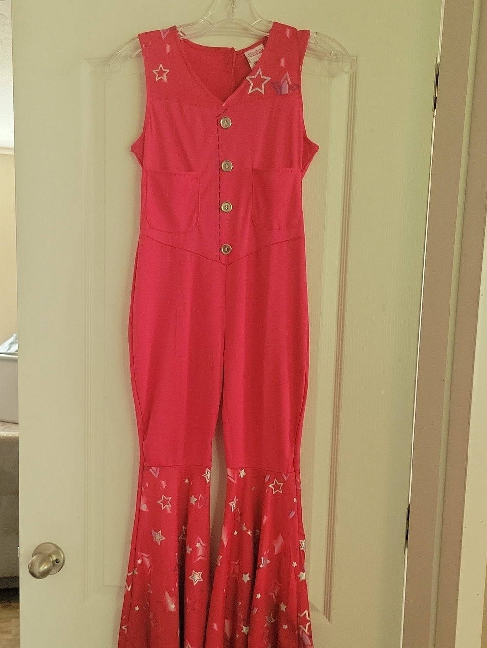 Girls Barbie Pink Star-Print Sleeveless Jumpsuit